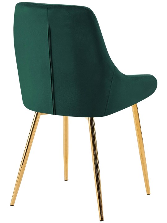 Silla de comedor Elmira terciopelo dorado, verde