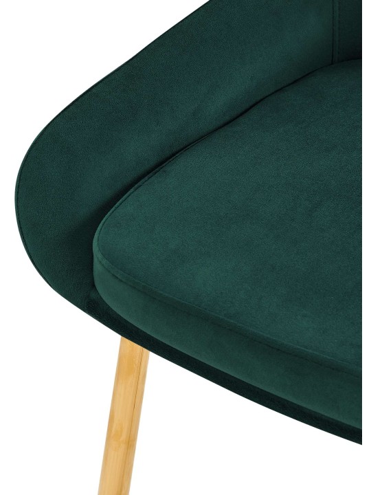 Silla de comedor Elmira terciopelo dorado, verde