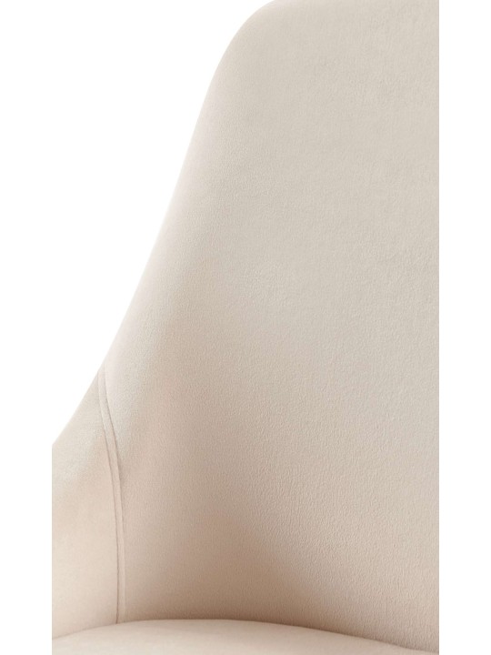Silla de comedor Elmira terciopelo dorado, crema