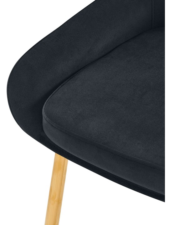 Silla de comedor Elmira terciopelo dorado, negro