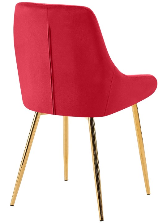 Silla de comedor Elmira terciopelo dorado, rojo Silla de comedor Elmira terciopelo dorado, rojo