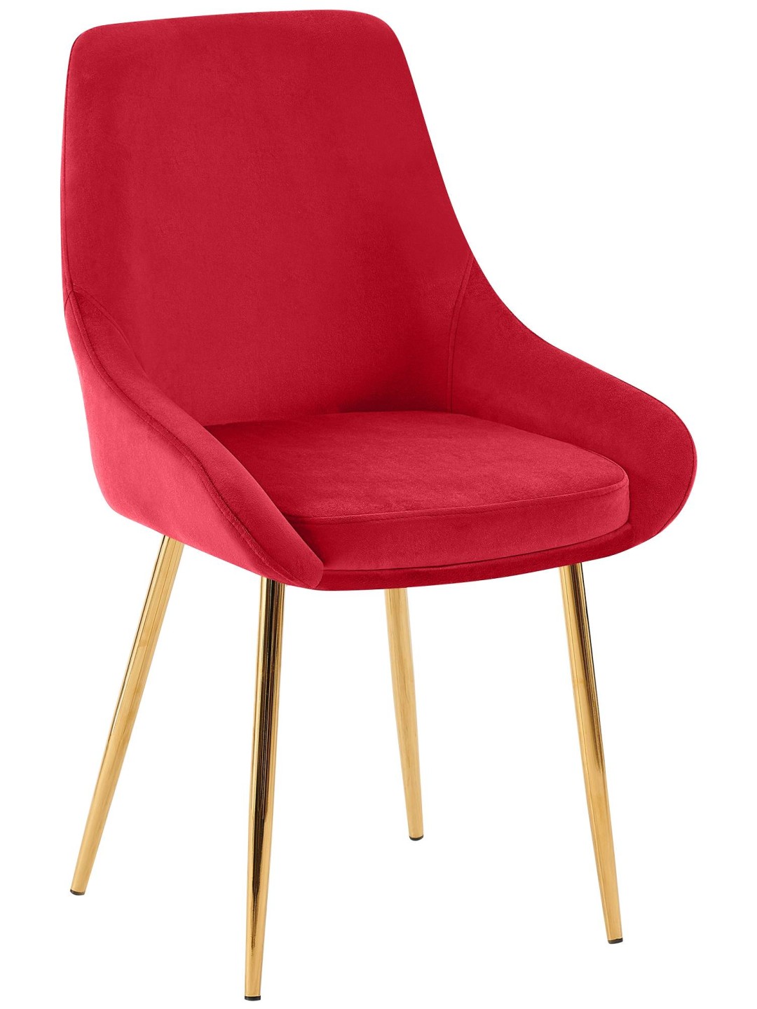 Silla de comedor Elmira terciopelo dorado, rojo