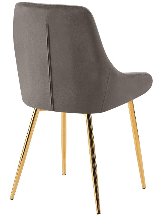 Silla de comedor Elmira terciopelo dorado, antracita