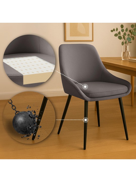 Silla de comedor de terciopelo Elmira, antracita