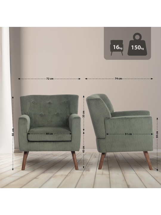 Sillón Kioni Cordón, verde