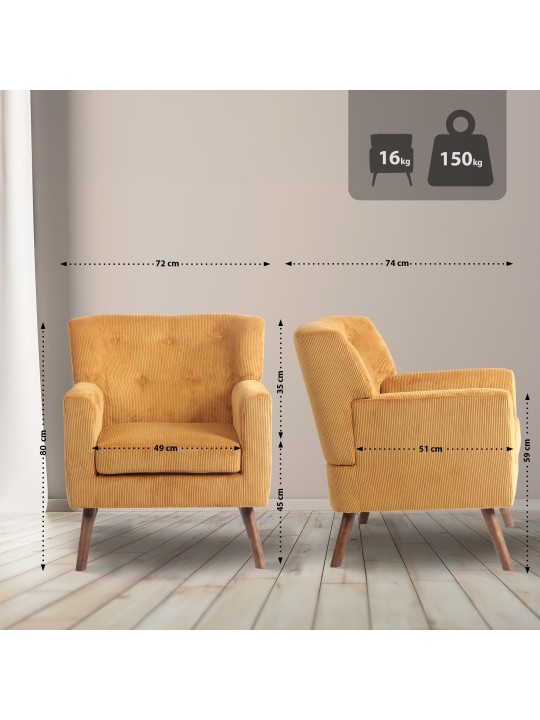 Sillón Kioni Cordón, naranja Sillón Kioni Cordón, naranja