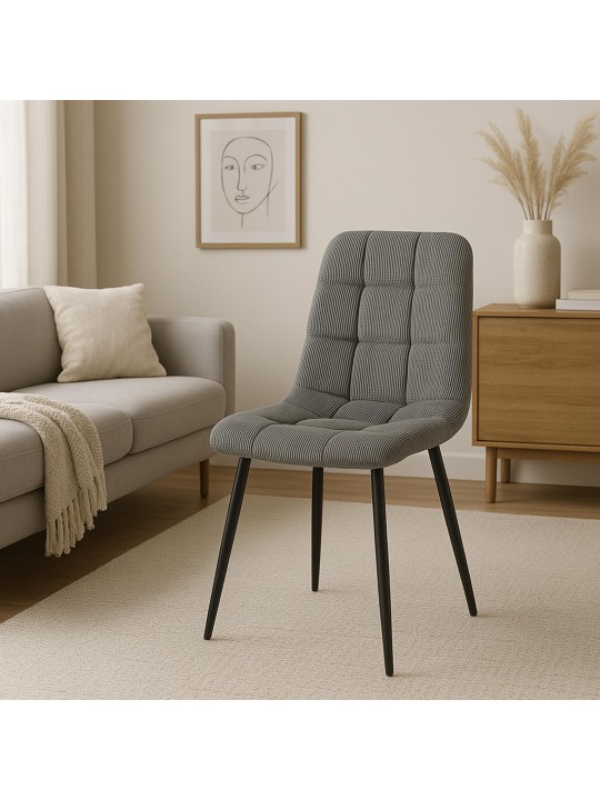 Silla de comedor Antibes Cordón, gris