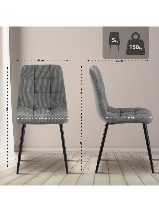 Silla de comedor Tilde Cordón, gris