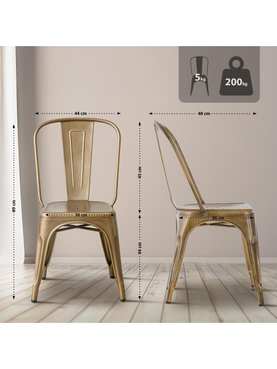 Juego de 4 sillas Benedikt, oro Juego de 4 sillas Benedikt, oro