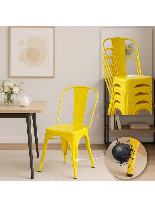 Juego de 4 sillas Benedikt, amarillo