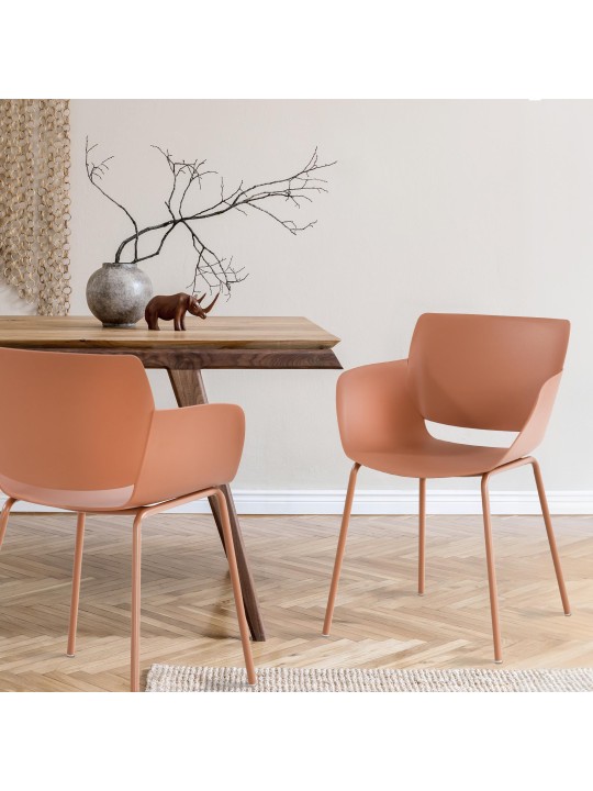 Conjunto de 2 sillas Alpena, terracota