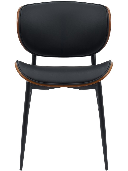 Juego de 2 sillas de comedor Enid piel sintética, nogal/negro Juego de 2 sillas de comedor Enid piel sintética, nogal/negro