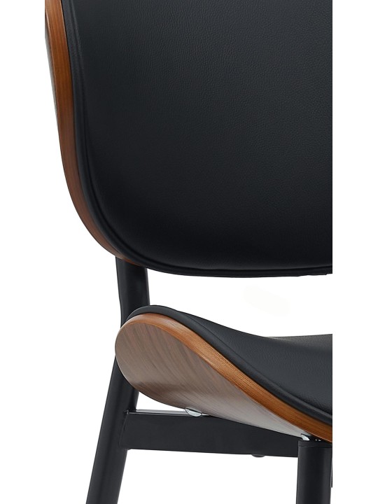 Juego de 2 sillas de comedor Enid piel sintética, nogal/negro Juego de 2 sillas de comedor Enid piel sintética, nogal/negro