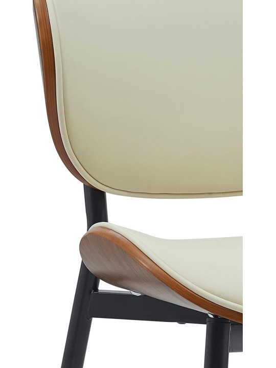 Juego de 2 sillas de comedor Enid piel sintética, nogal/crema Juego de 2 sillas de comedor Enid piel sintética, nogal/crema