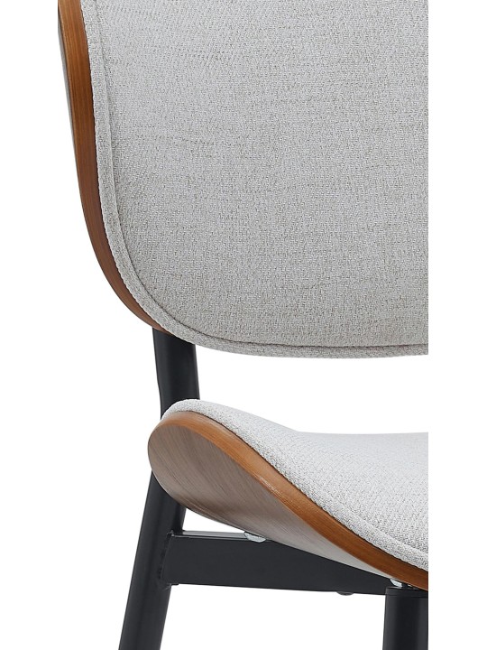 Juego de 2 sillas de comedor tela Enid, nogal/crema Juego de 2 sillas de comedor tela Enid, nogal/crema