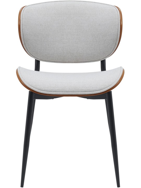 Juego de 2 sillas de comedor tela Enid, nogal/crema Juego de 2 sillas de comedor tela Enid, nogal/crema