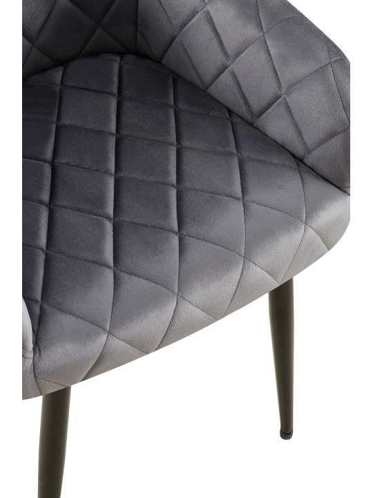 Silla de comedor Monett terciopelo B, gris oscuro