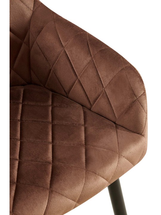 Silla de comedor Monett terciopelo B, marrón