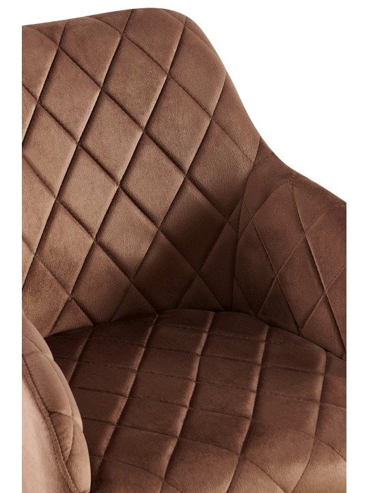 Silla de comedor Monett terciopelo B, marrón