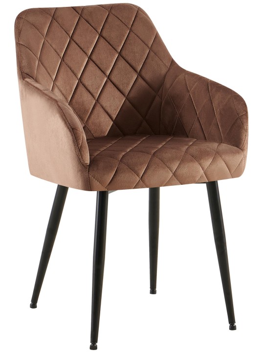 Silla de comedor Monett terciopelo B, marrón