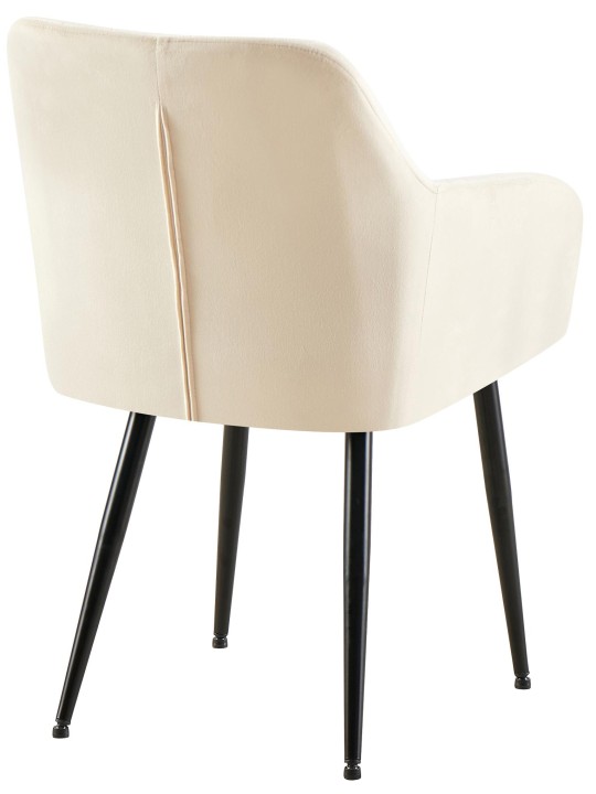 Silla de comedor Monett terciopelo B, crema