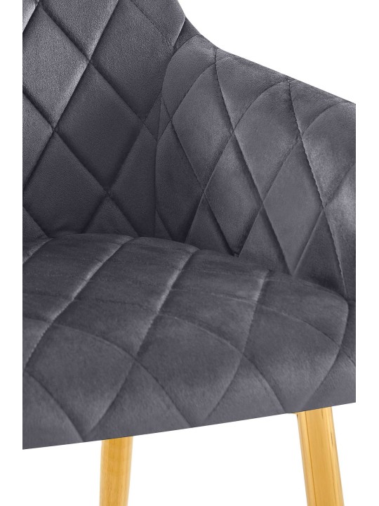 Juego de 2 sillas de comedor Monett terciopelo G, gris oscuro Juego de 2 sillas de comedor Monett terciopelo G, gris oscuro