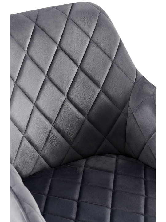 Juego de 2 sillas de comedor Monett terciopelo B, gris oscuro