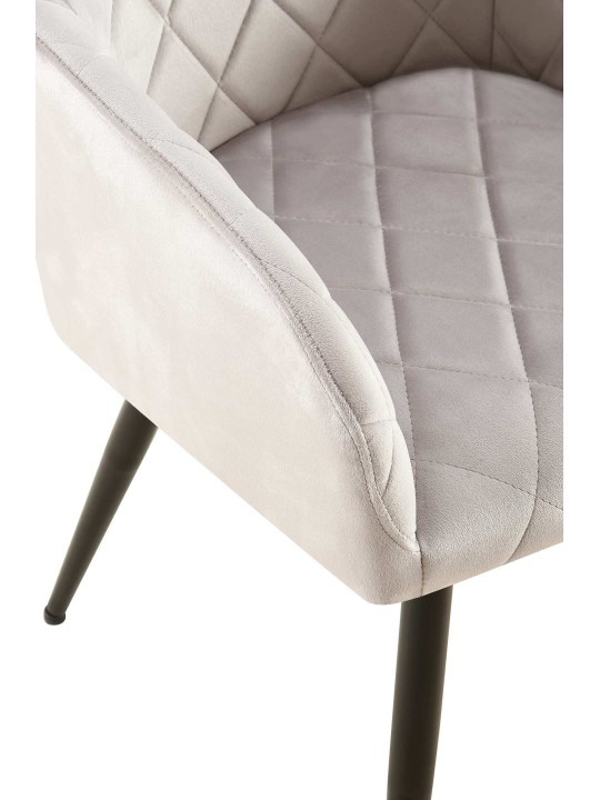 Juego de 2 sillas de comedor Monett terciopelo B, gris