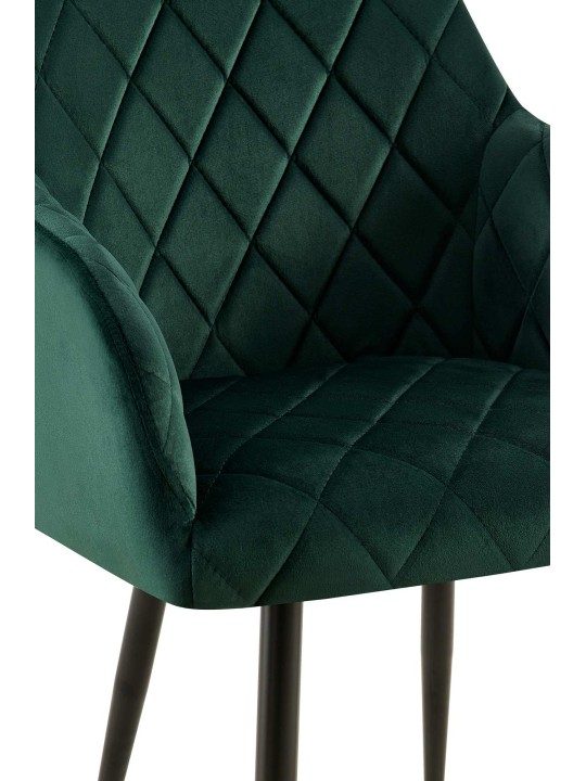 Juego de 2 sillas de comedor Monett terciopelo B, verde