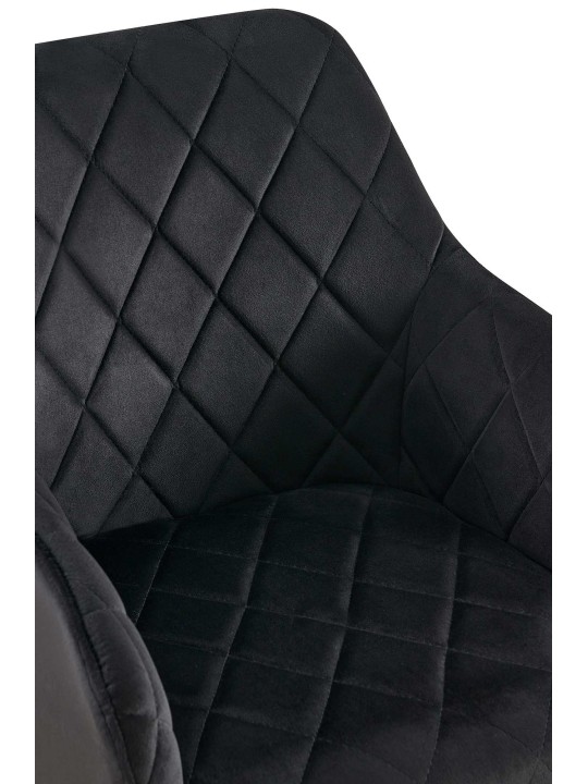 Juego de 2 sillas de comedor Monett terciopelo B, negro