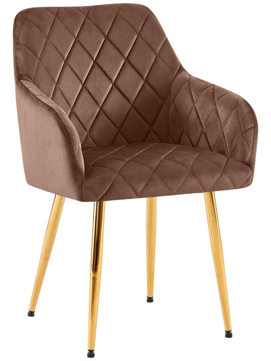 Silla de comedor Monett terciopelo G, marrón