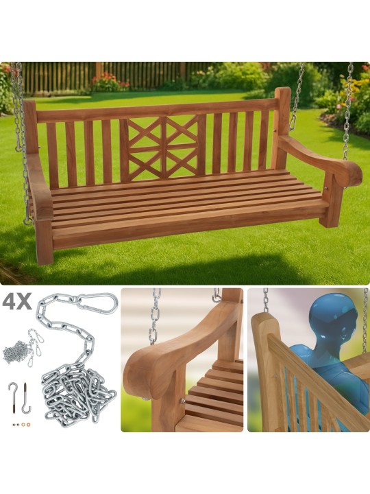 Banco columpio Granja 150 cm, teca