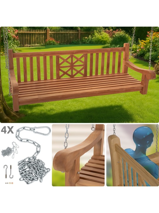 Banco columpio Granja 180 cm, teca