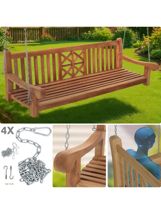 Banco columpio Granja 200 cm, teca