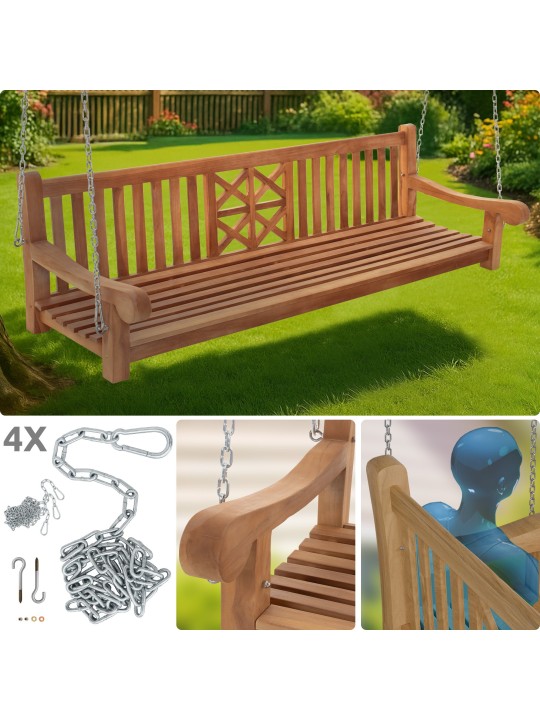 Banco columpio Granja 220 cm, teca