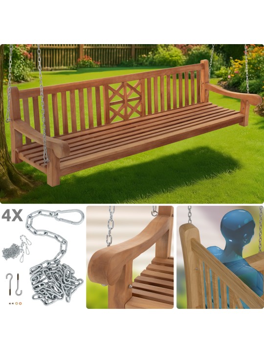 Banco columpio Granja 240 cm, teca