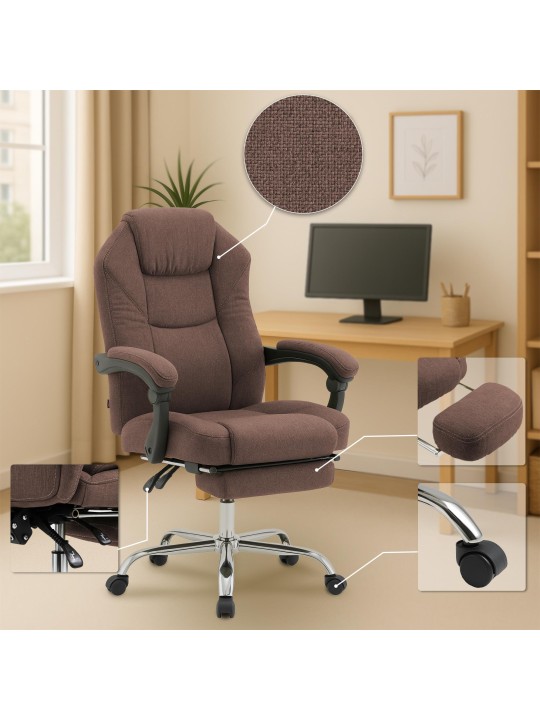 Silla de oficina Castle tela, marrón