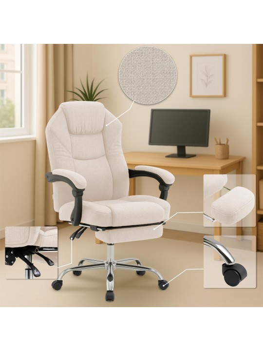 Silla de oficina Castle tela, crema Silla de oficina Castle tela, crema