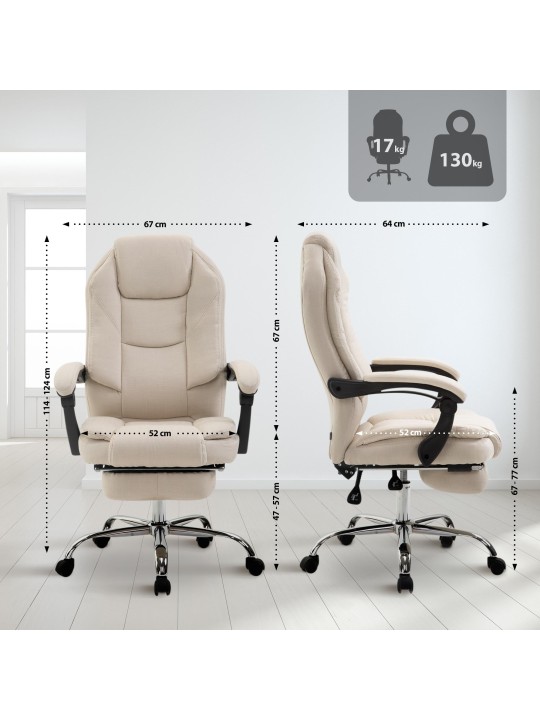 Silla de oficina Castle tela, crema Silla de oficina Castle tela, crema