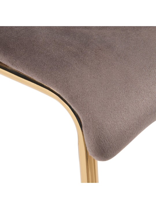 Taburete de bar Hoover de terciopelo de 4 pies dorado, marrón