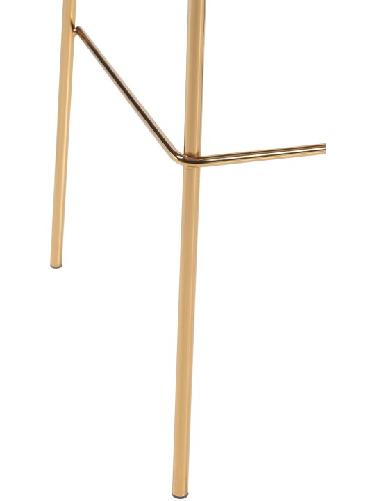 Taburete de bar Hoover de terciopelo de 4 pies dorado, crema