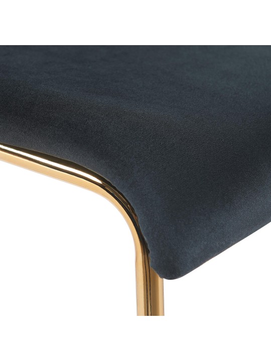 Taburete de bar Hoover de terciopelo de 4 pies dorado, negro