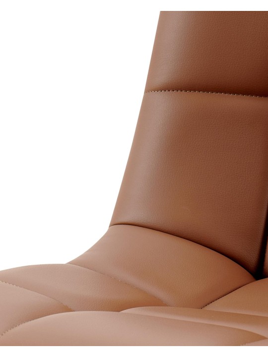 Silla de comedor Antibes piel sintética, marrón oscuro