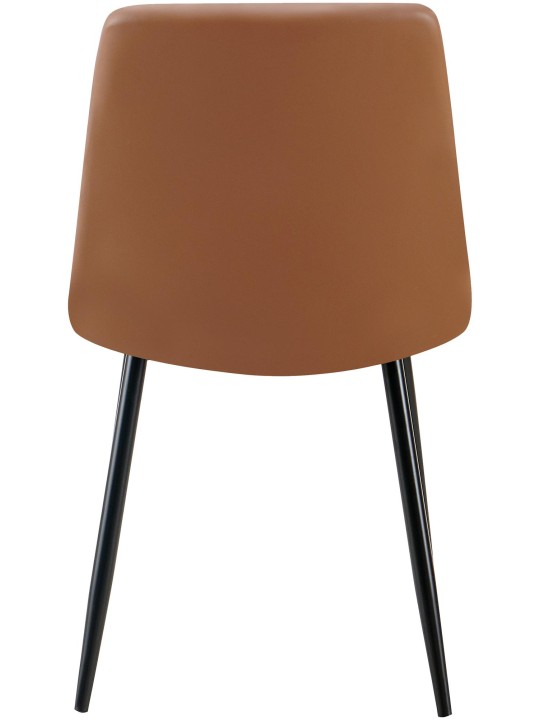 Silla de comedor Antibes piel sintética, marrón oscuro