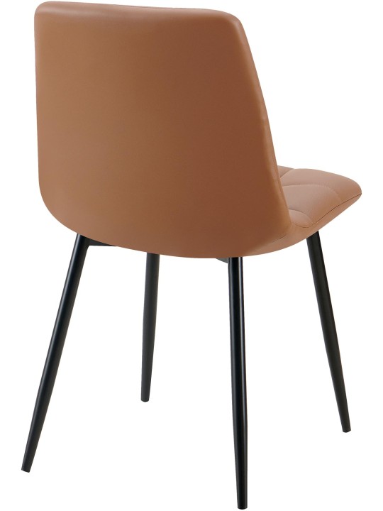 Silla de comedor Antibes piel sintética, marrón oscuro