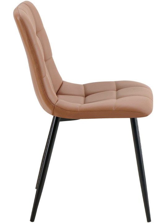 Silla de comedor Antibes piel sintética, marrón oscuro