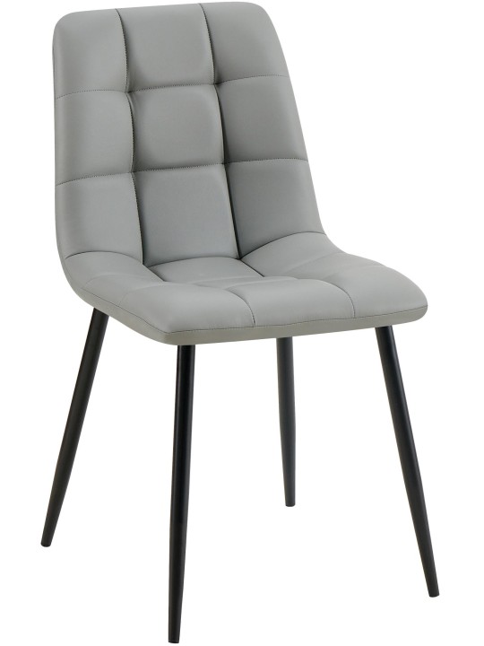 Silla de comedor Antibes piel sintética, gris claro