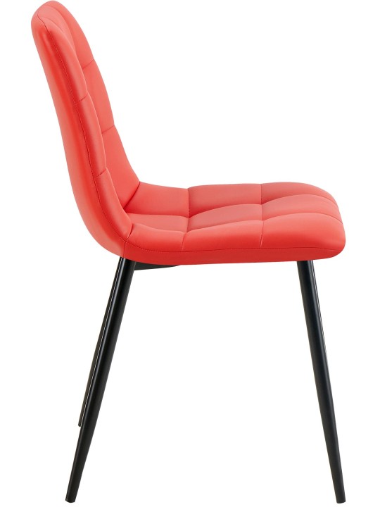 Silla de comedor Antibes piel sintética, rojo