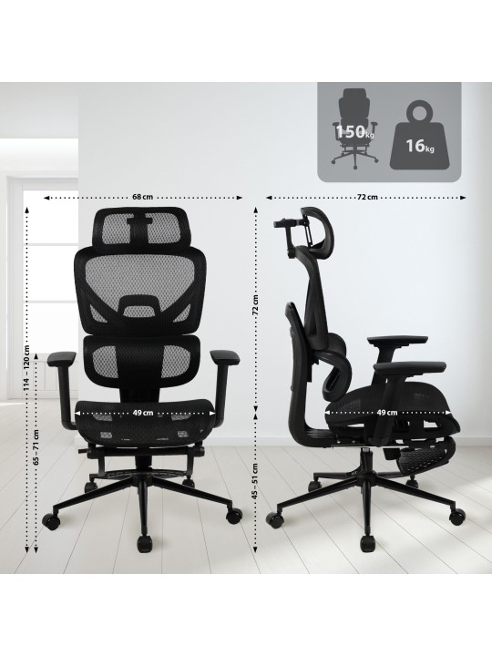 Silla de oficina Beresford, negro