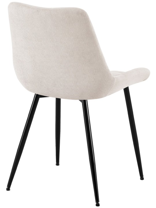 Silla de comedor Sardna Cord, crema